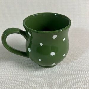 Temp-Tations Green and White Polka Dot Mug for Dining